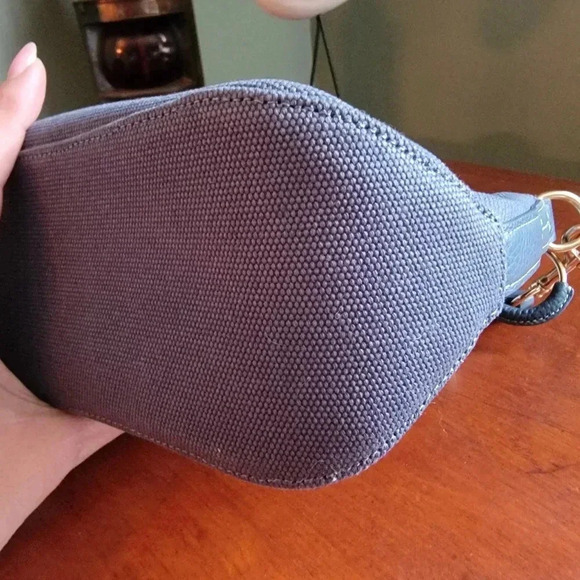 Coach Ellis Canvas and Leather Shoulder Bag Blue CA626 - Picture 11 of 15